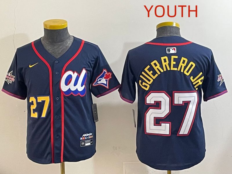 Youth 2025 Toronto Blue Jays 27 Guerrero jr Drak Blue All star Nike MLB Jersey style 6